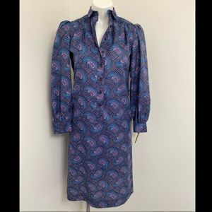 Vintage Shrader Sport multicolor paisley button dress size 4